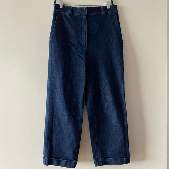 Theory Structured Denim Straight Cuff Pant - Picture 7 of 10